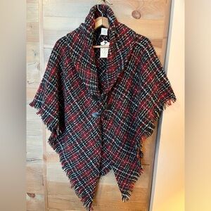 NWT- St. John's Bay Multicolor Tweed Poncho